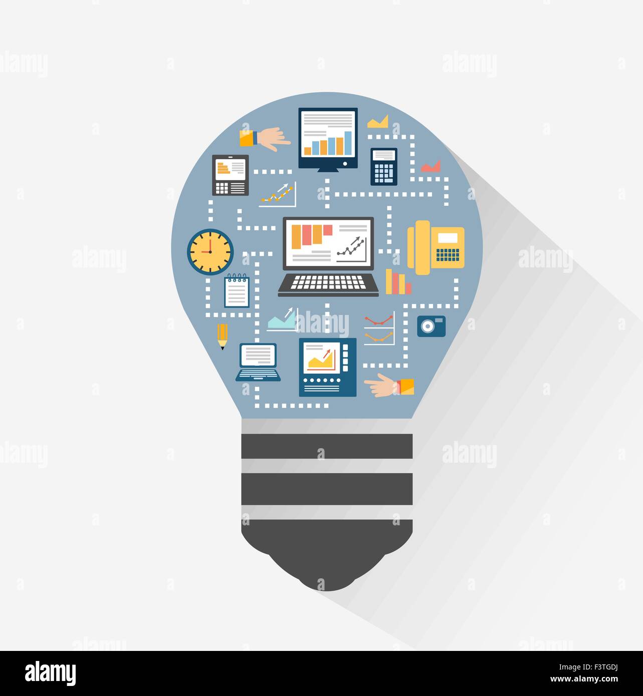 Flat design style modern vector illustration icons set of science and
