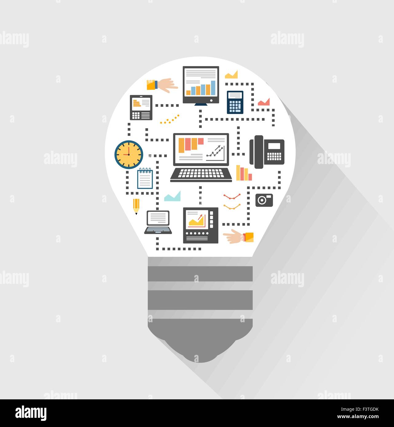 Flat design style modern vector illustration icons set of science and ...