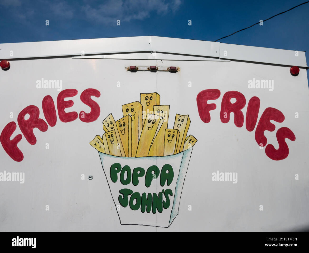 Fries sign in outdoor farmer's market Stock Photo Alamy