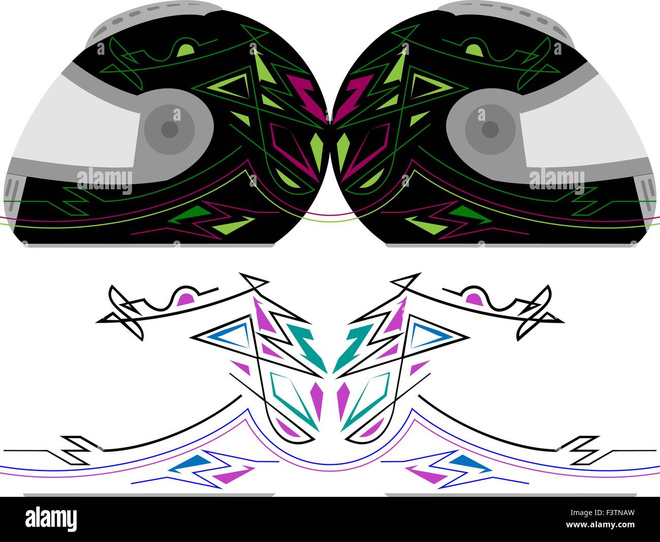 Helmet Graphics, Stripe Vinyl Ready Vector Art Stock Vector Image