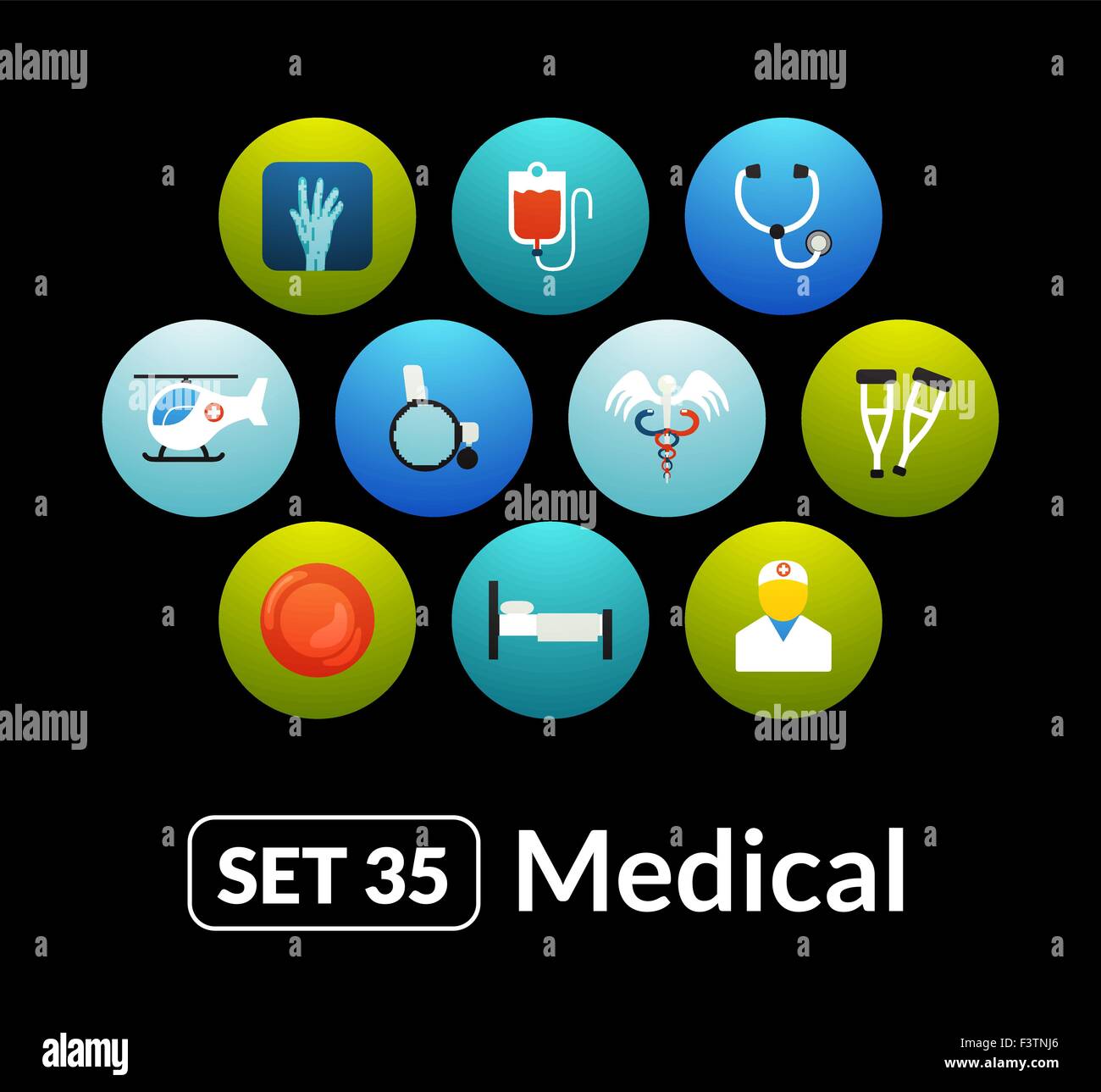 Flat icons vector set 35 medical collection Stock Vector Image & Art Alamy