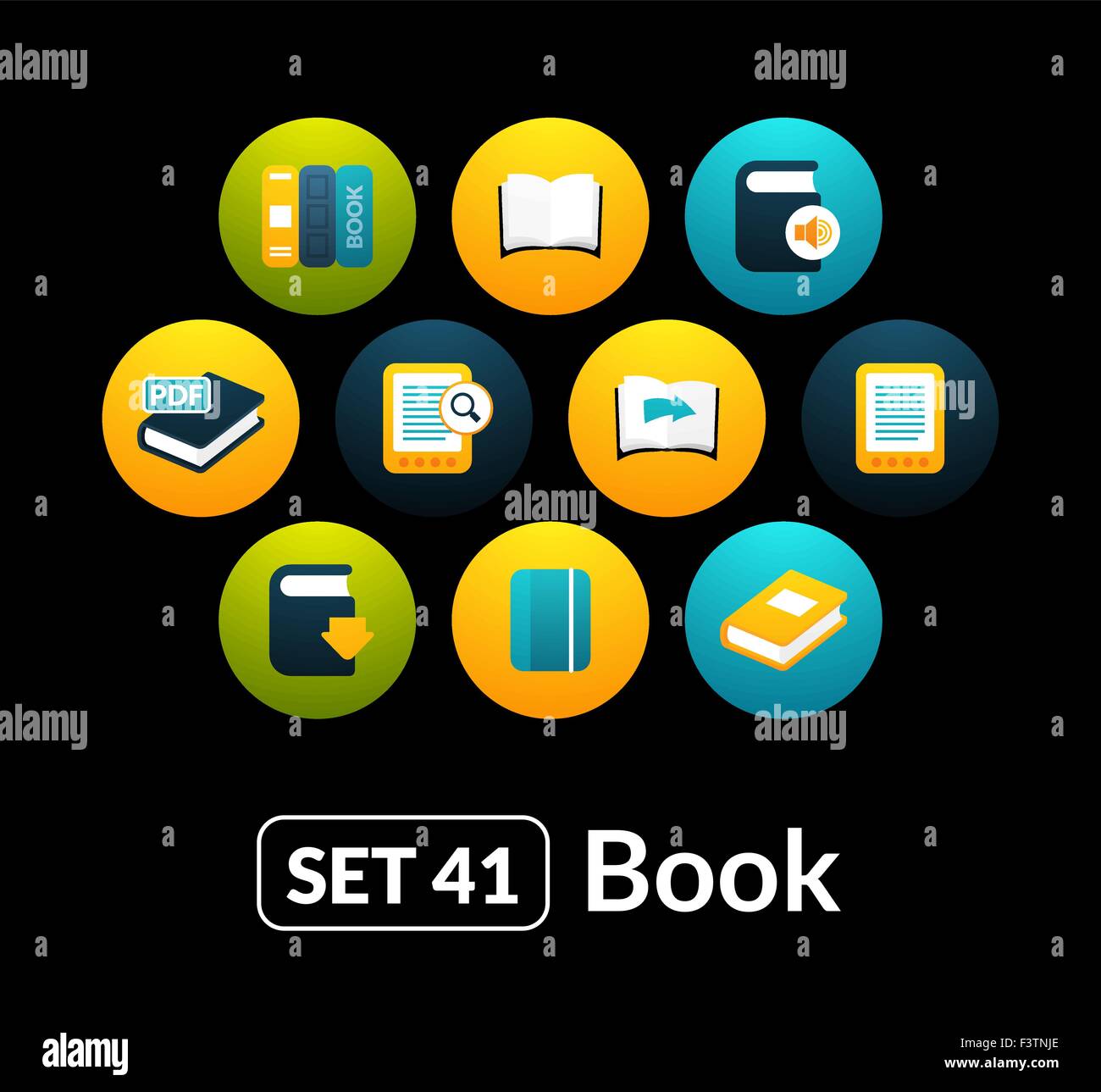 Flat icons vector set 41 - book collection Stock Vector Image & Art - Alamy