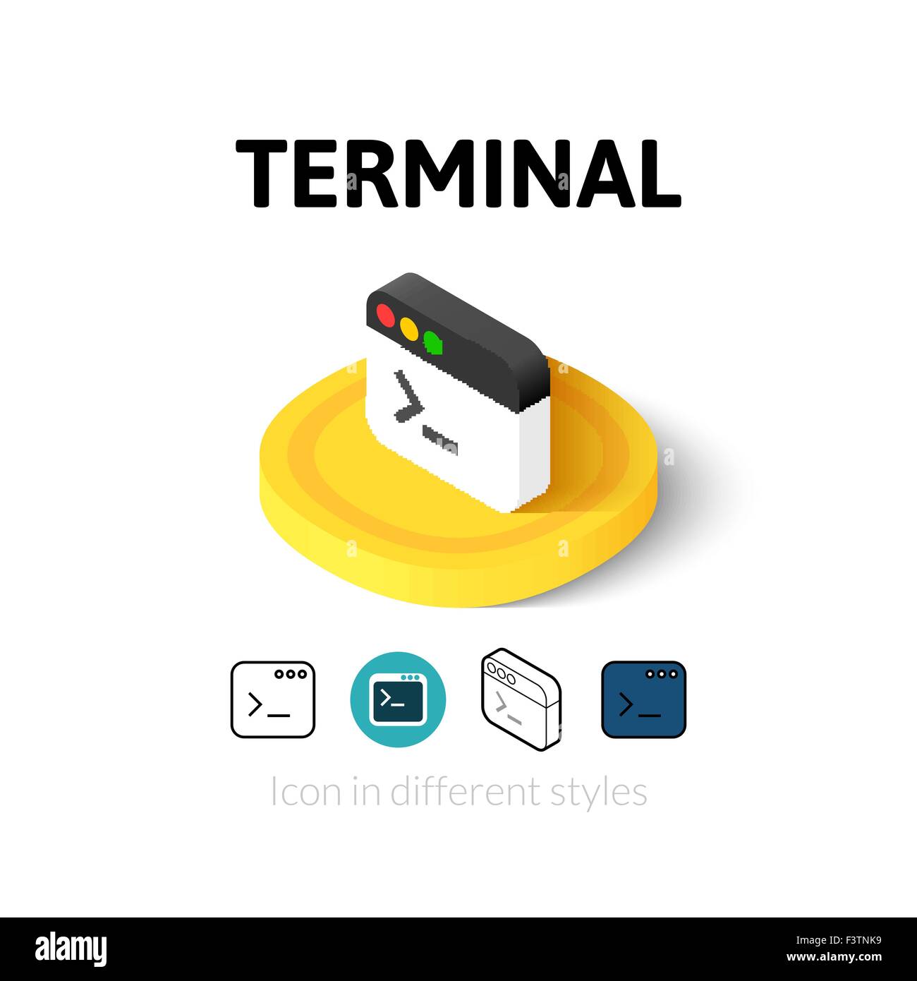 Terminal icon in different style Stock Vector