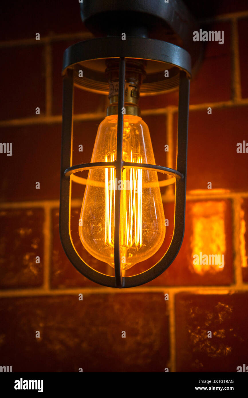 Designer modern artistic light bulb filament Stock Photo - Alamy