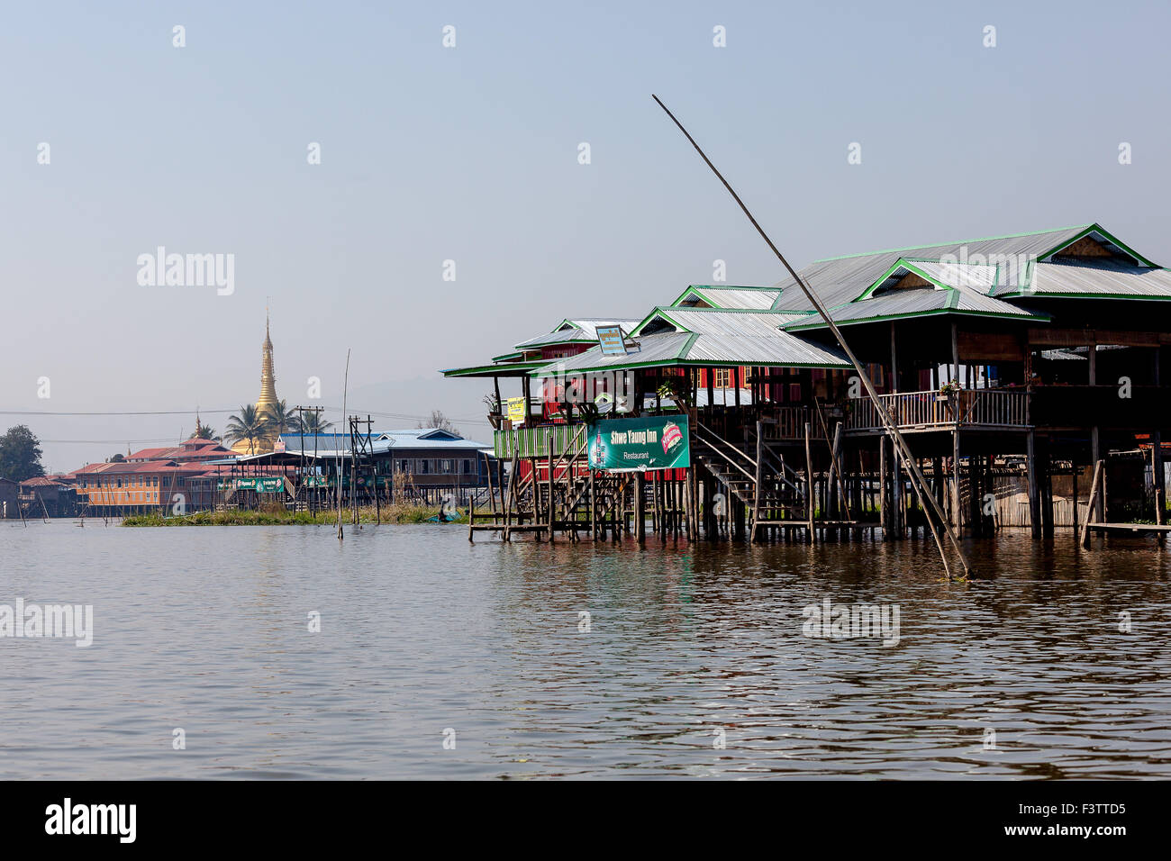 Ywama Village, Nyaung Shwe is the largest village on the Inle Lake. Myanmar Stock Photo