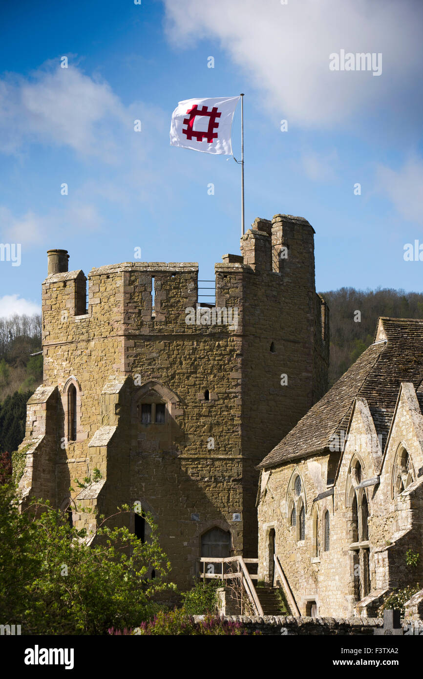 UK, England, Shropshire, Craven Arms, Stokesay Castle, South Tower, Hall and Solar Stock Photo