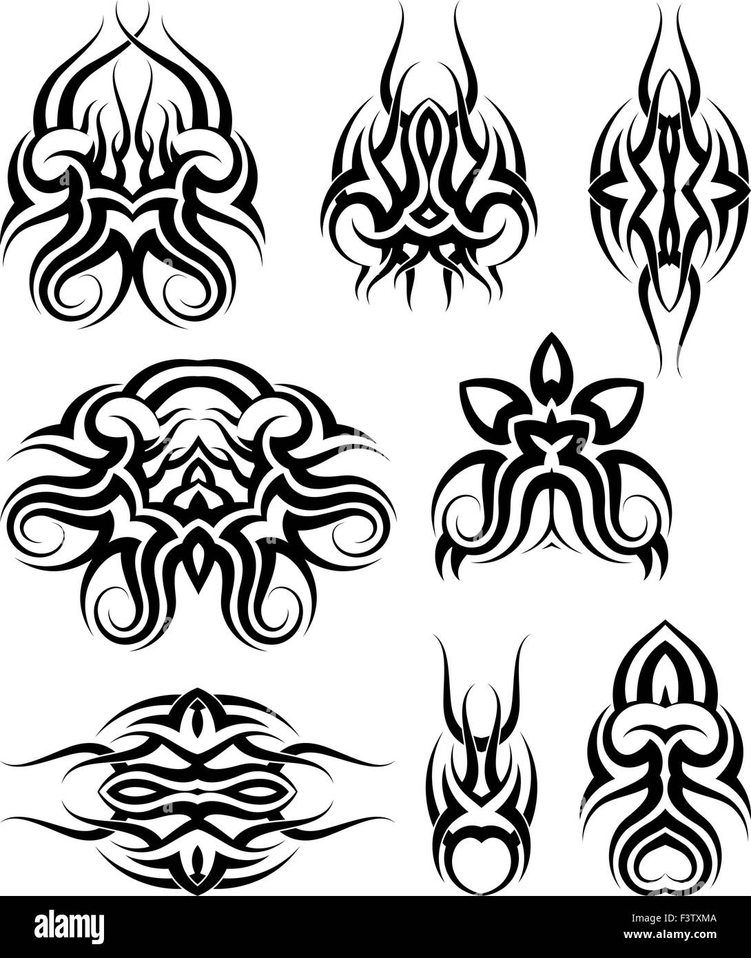 Patterns of tribal tattoo set concept in gothic having wing and fly 535744  Vector Art at Vecteezy