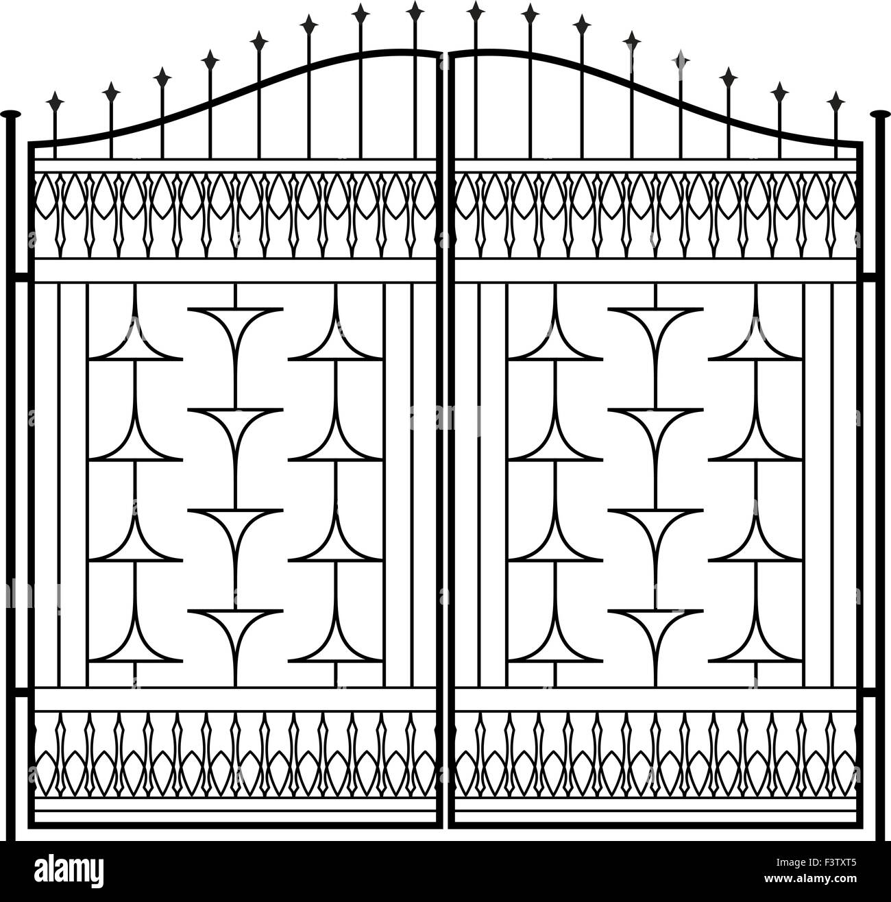 Wrought Iron Gate, Door, Fence, Window, Grill, Railing Design Vector
