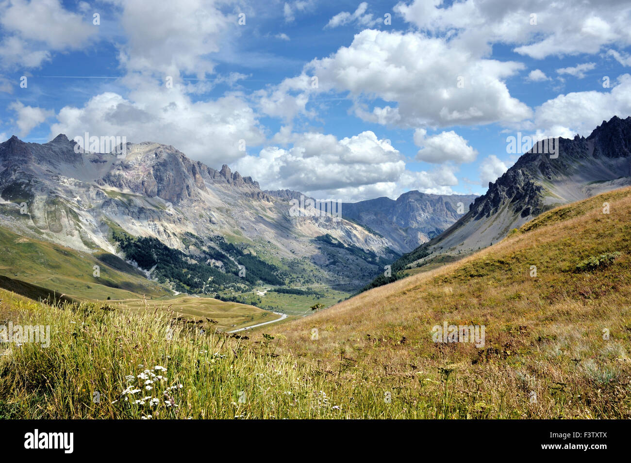 Landscape between pass Galibier and pass Lautaret, French Alps, France Stock Photo