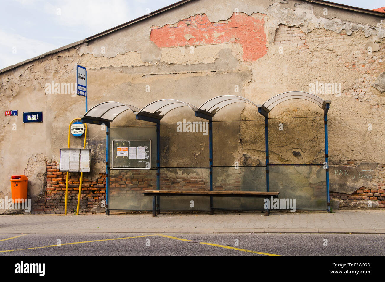 sign, pictogram, symbol, Podolec bus stop Stock Photo