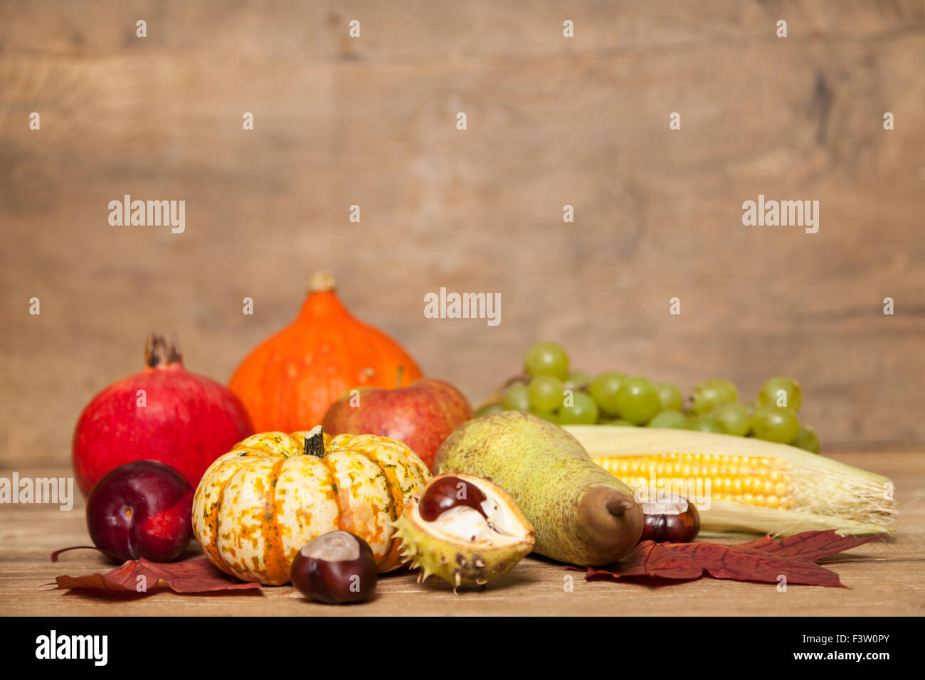 Thanksgiving still life with copy space Stock Photo