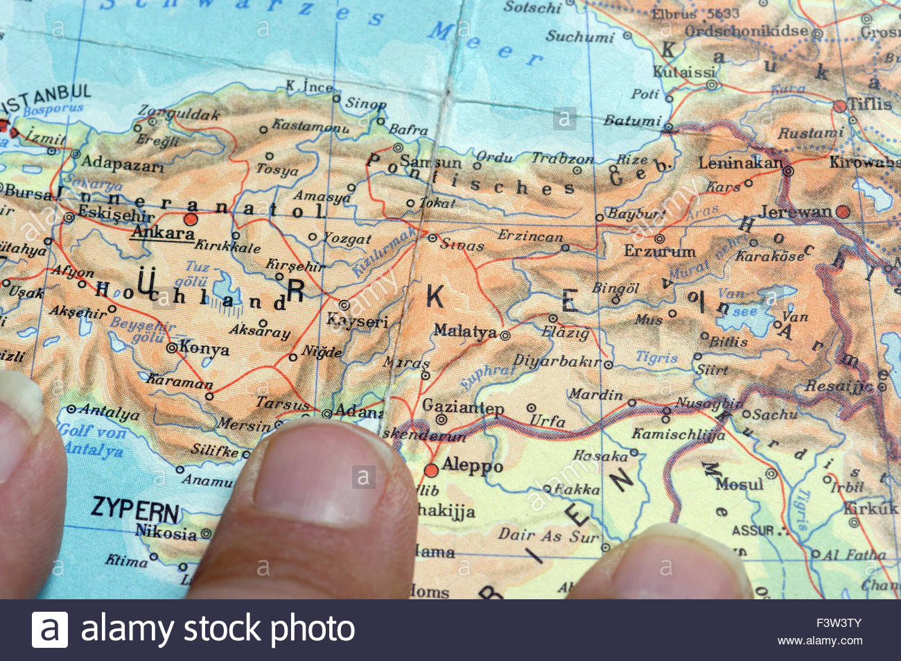 Map Of Middle East Turkey Syria Border Stock Photo 88447659 Alamy
