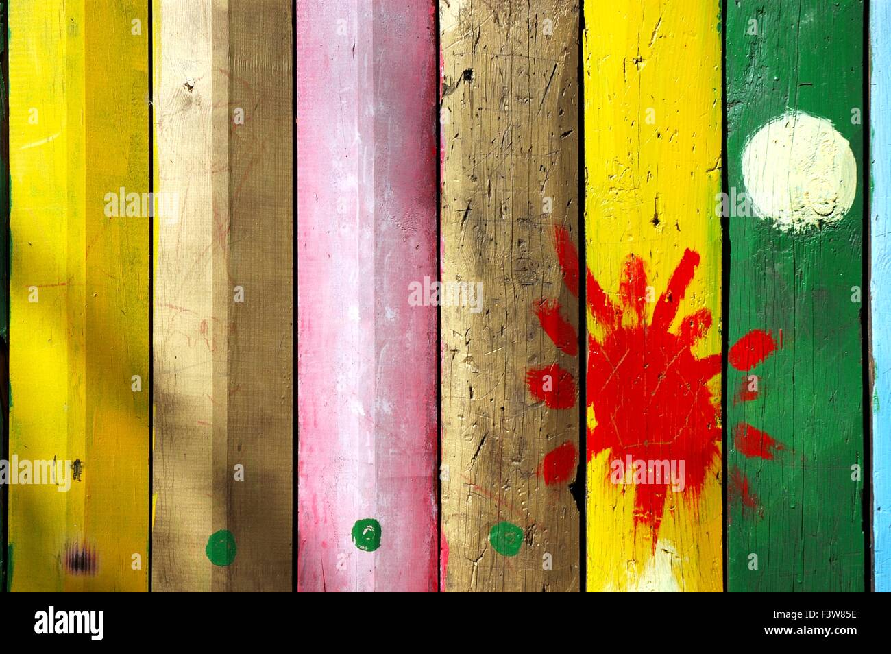 colorful picket fence Stock Photo