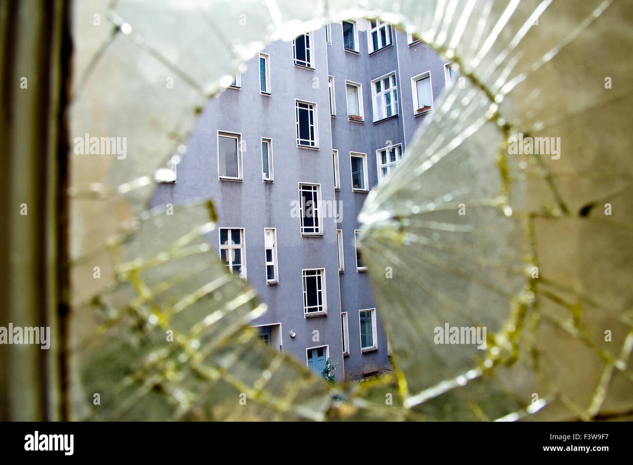 windows, broken pieces of glass, Stock Photo