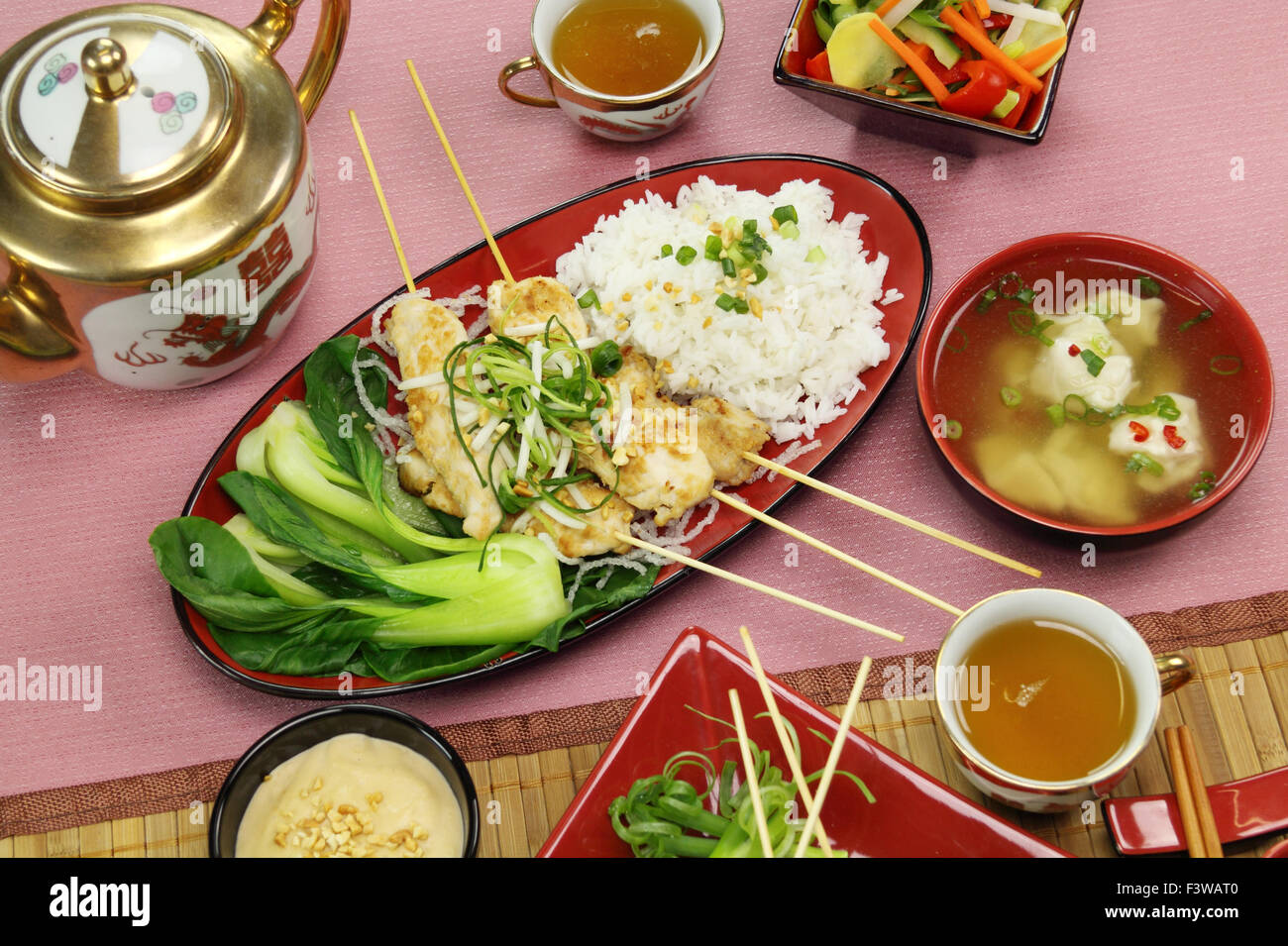 Asian Chicken Kabobs Stock Photo Alamy