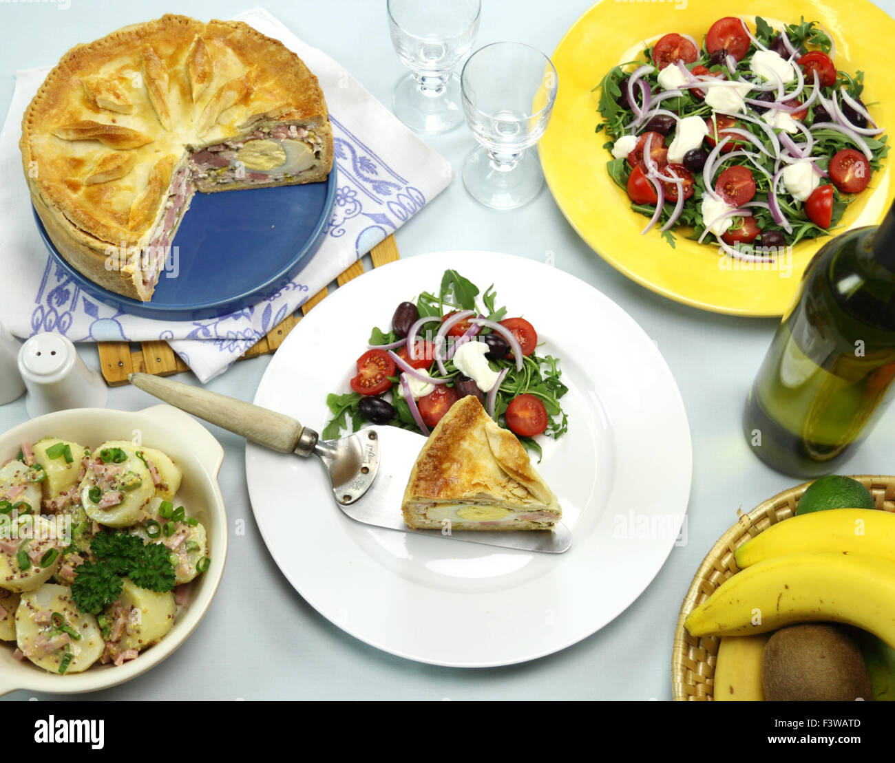 Ham And Egg pie Stock Photo Alamy