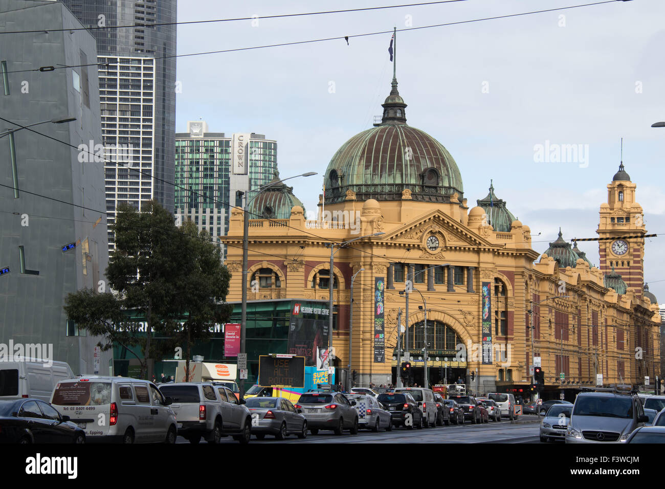 Flinders Street Station in Melbourne. Stock Photo