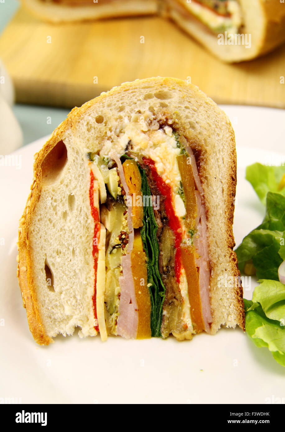 Savory Cob Loaf Slice Stock Photo Alamy