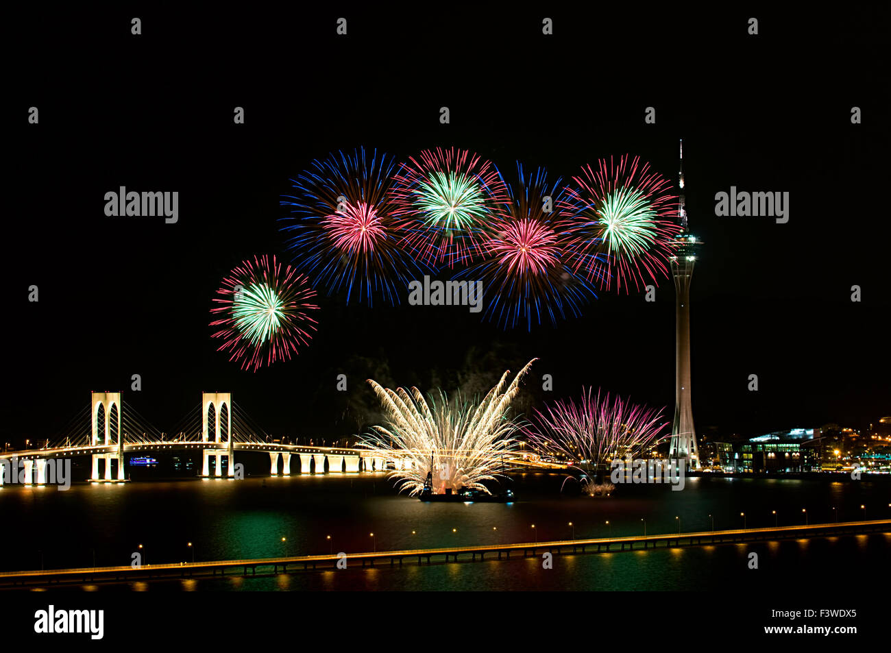 Macau International Fireworks Display Contest Stock Photo