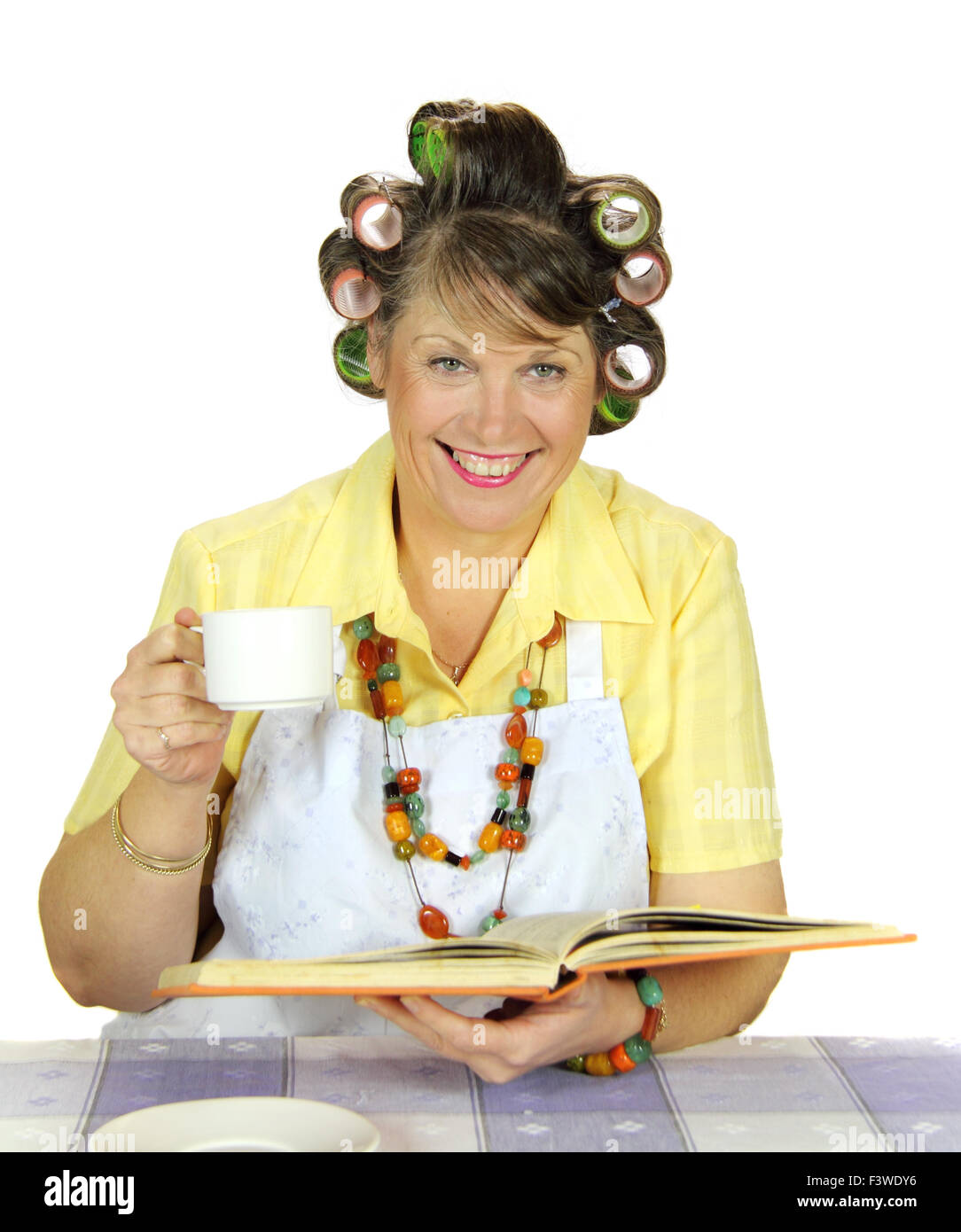 Tea Drinking Housewife Stock Photo