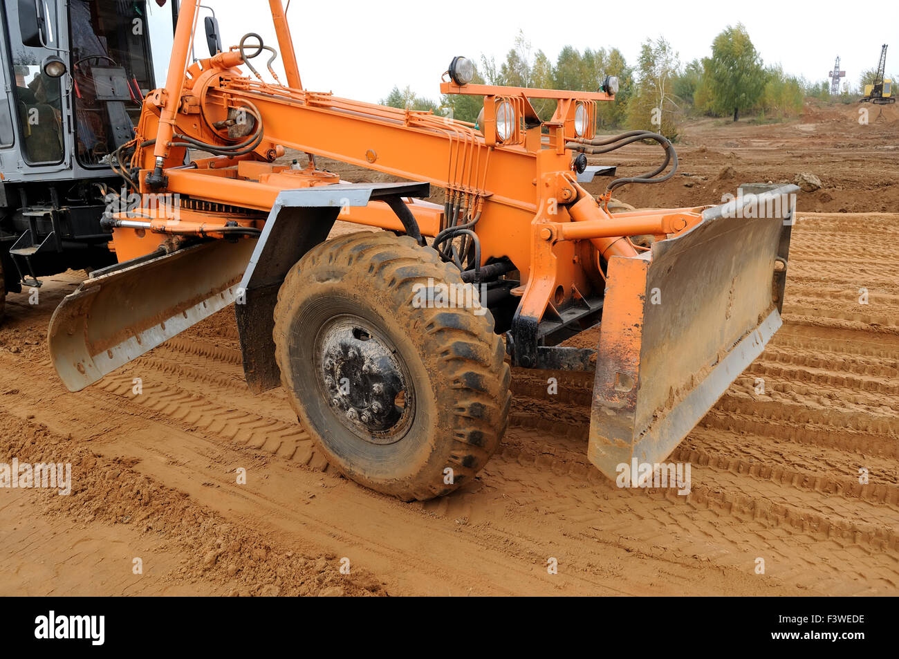 road grader bulldozer loader Stock Photo