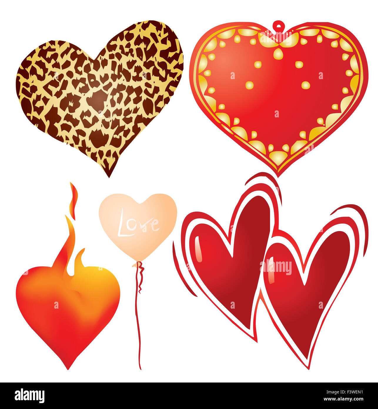 Set icons hearts holiday Cut Out Stock Images Pictures Alamy