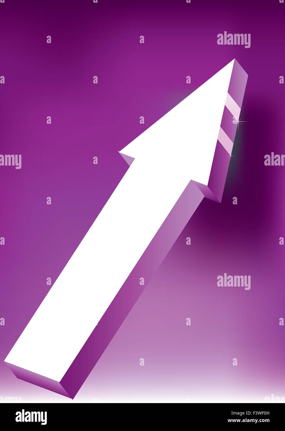 Arrow on purple background Stock Photo - Alamy