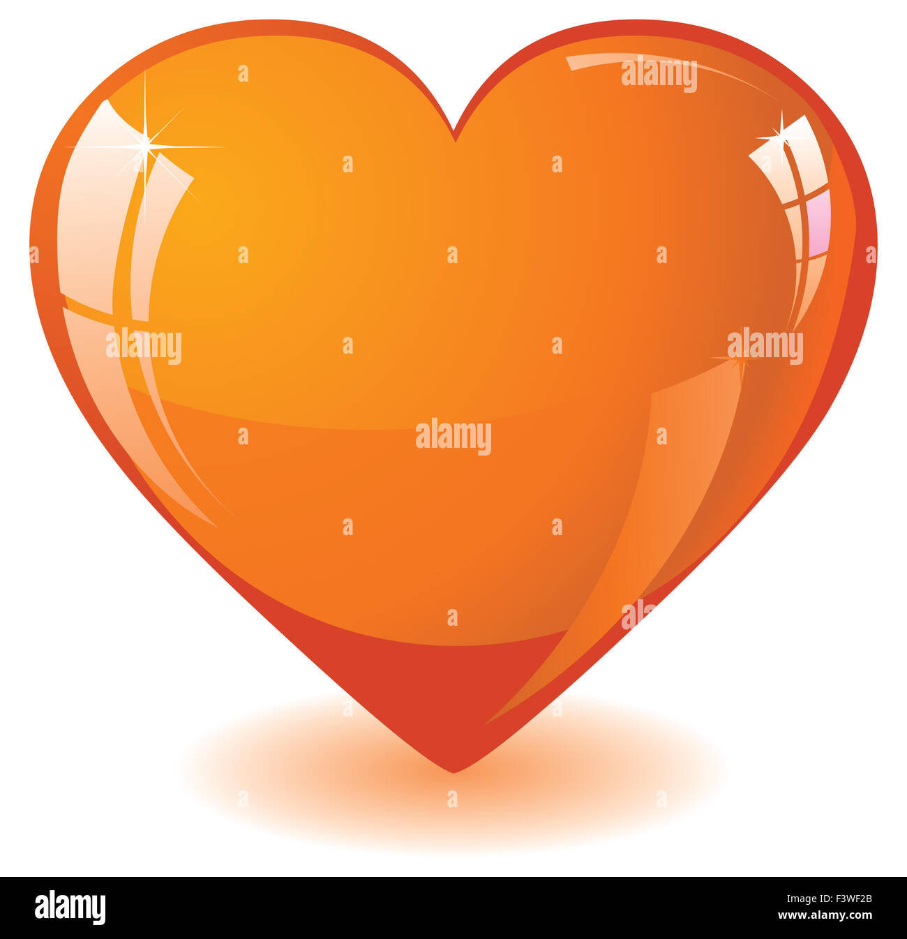 Orange heart Stock Photo