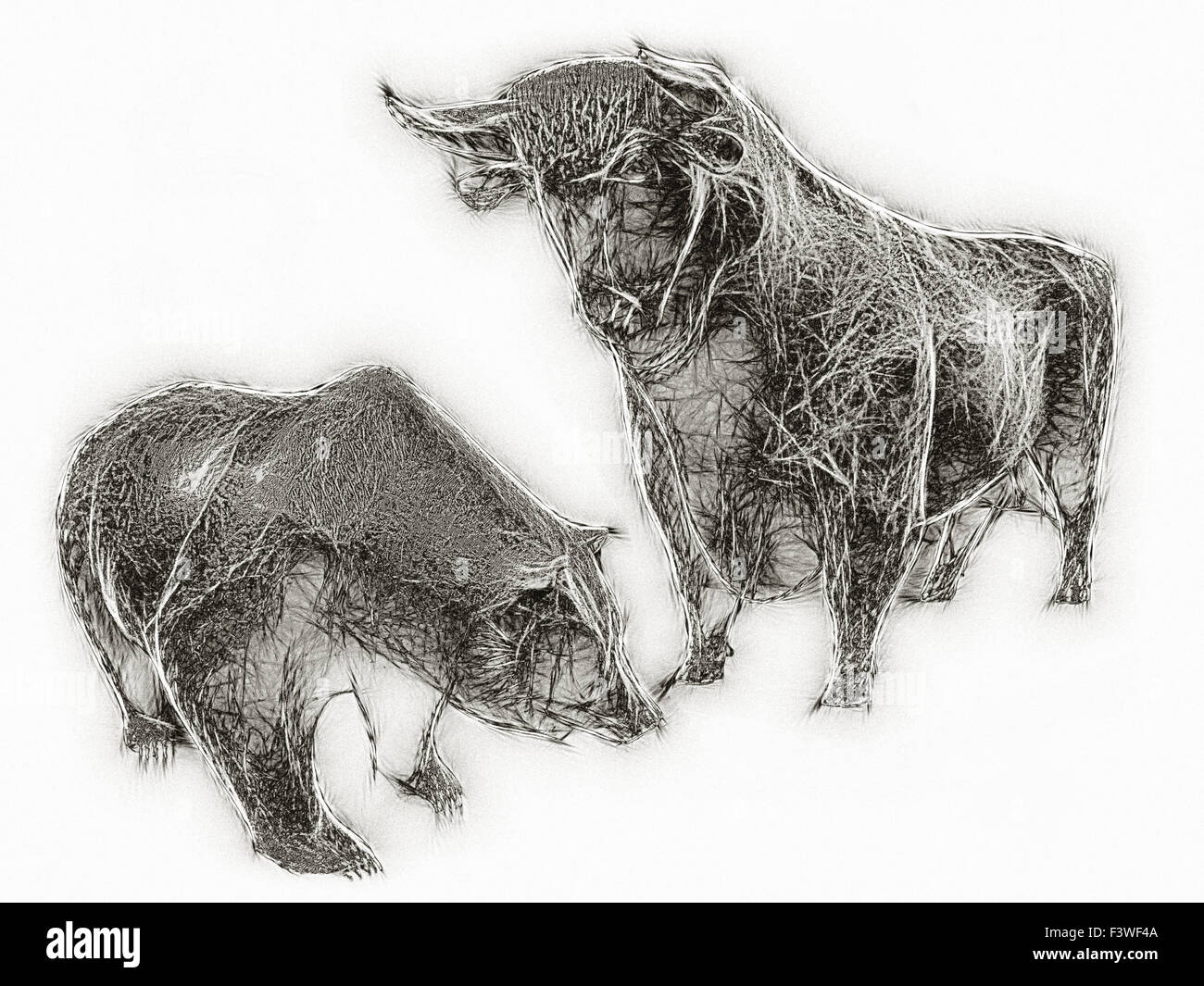 Bear and Bull Stock Photo