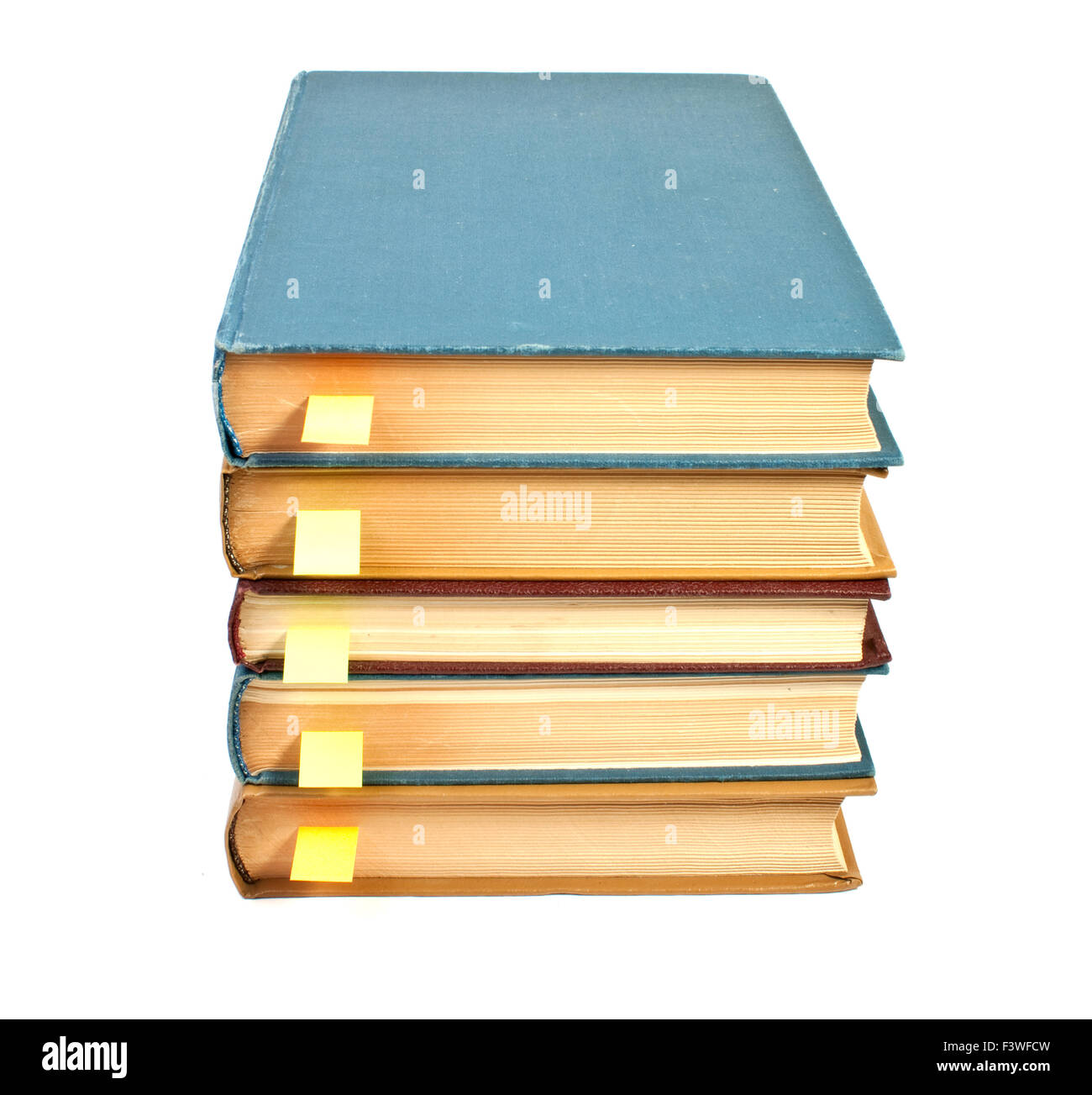 stack of books with bookmarks Stock Photo - Alamy
