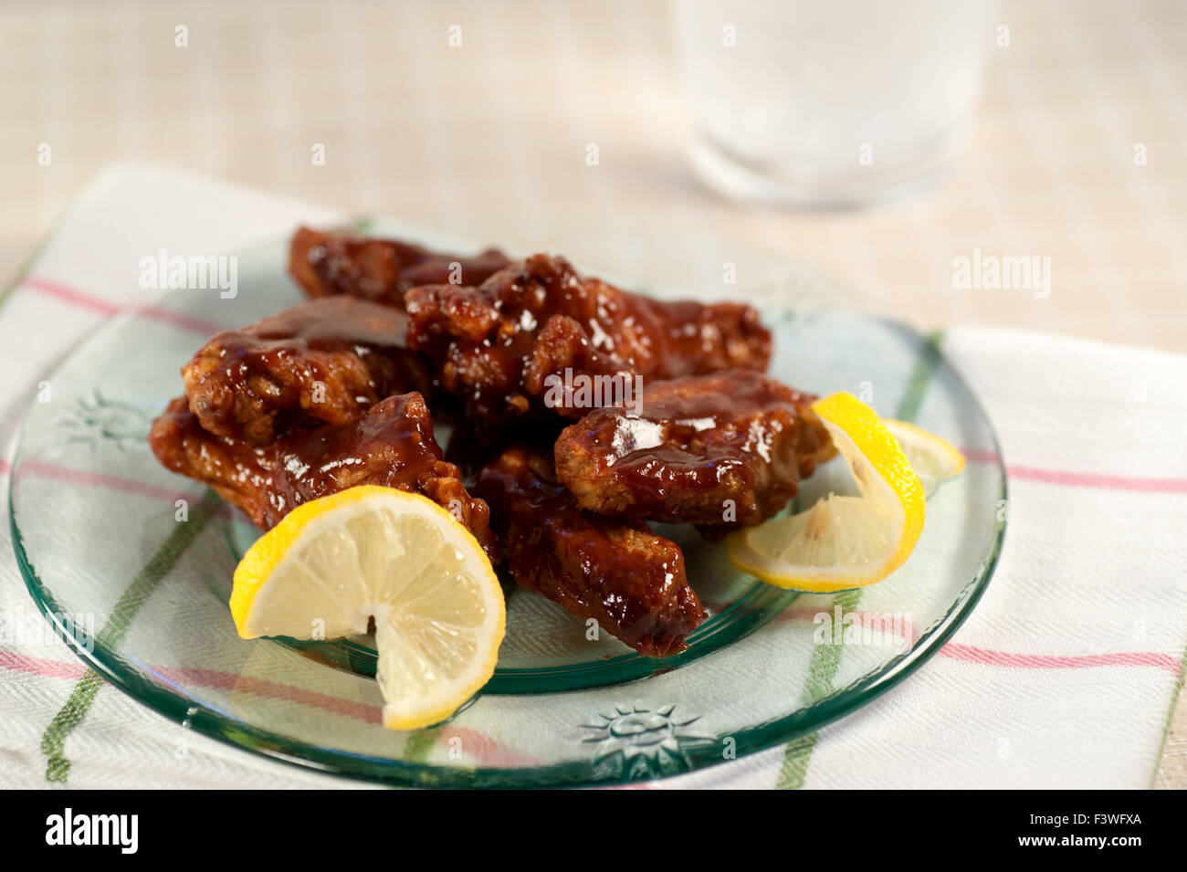 yummy chicken wings in bbq sauce Stock Photo Alamy