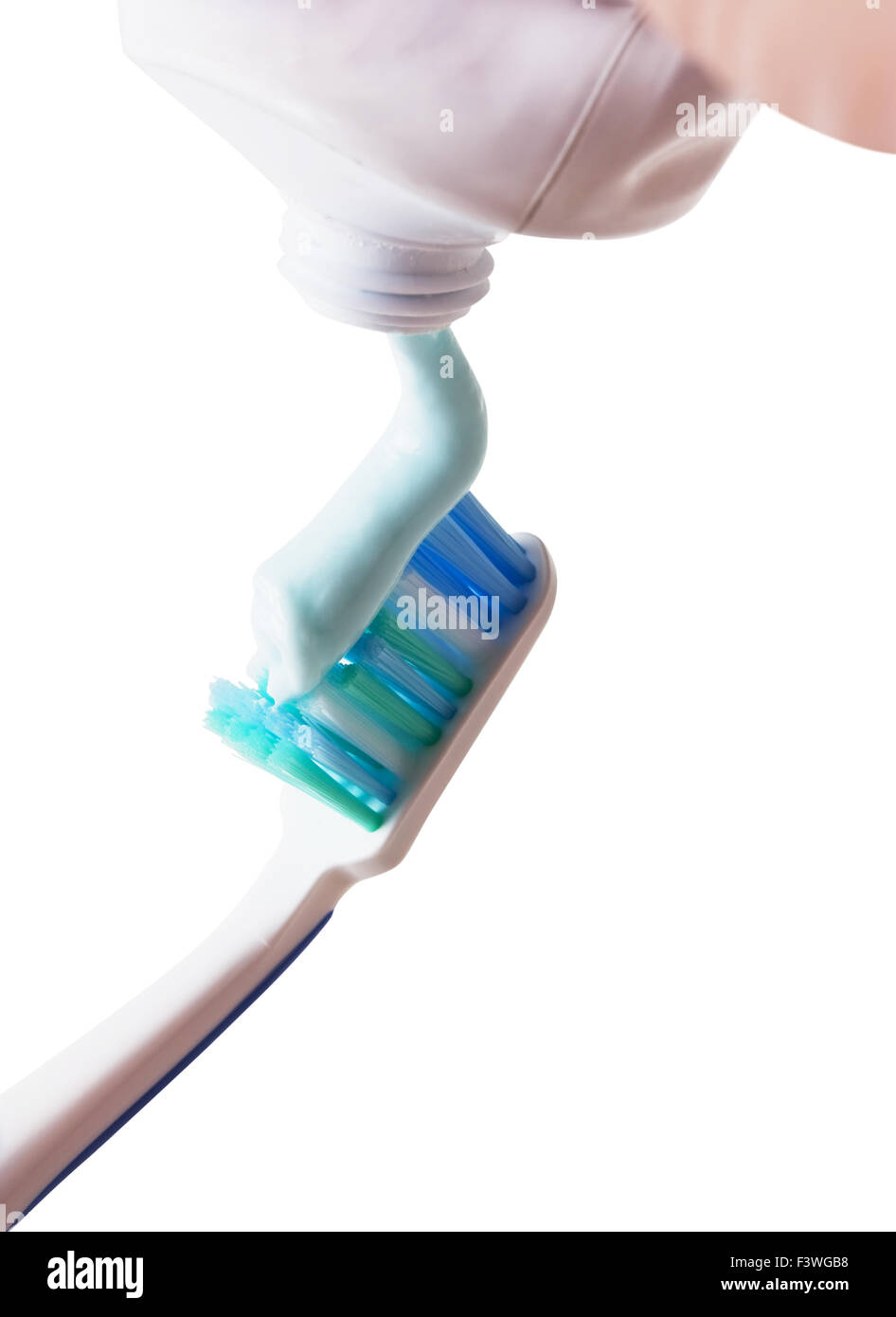 toothbrush with toothpaste squeezed out Stock Photo - Alamy