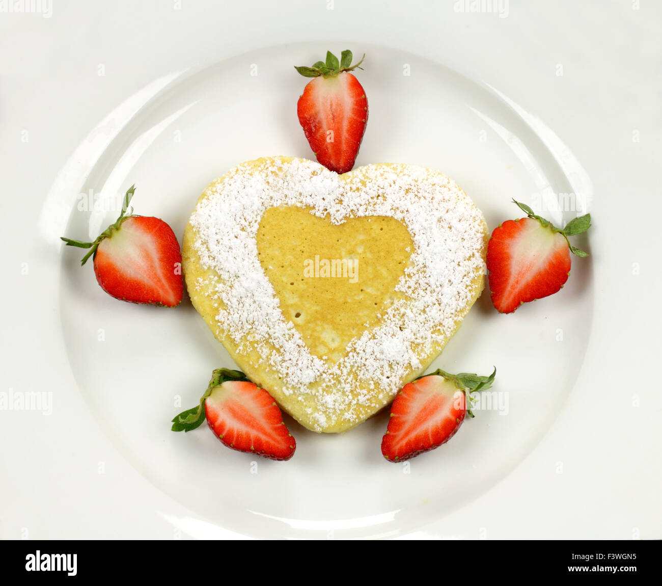 Heart Shaped Pancake Stock Photo