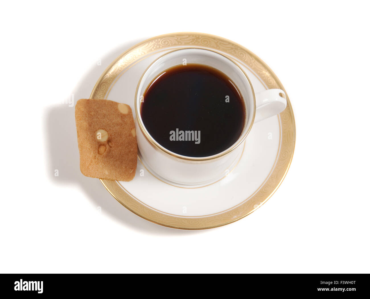 elegant cup of coffee with almond biscuit Stock Photo