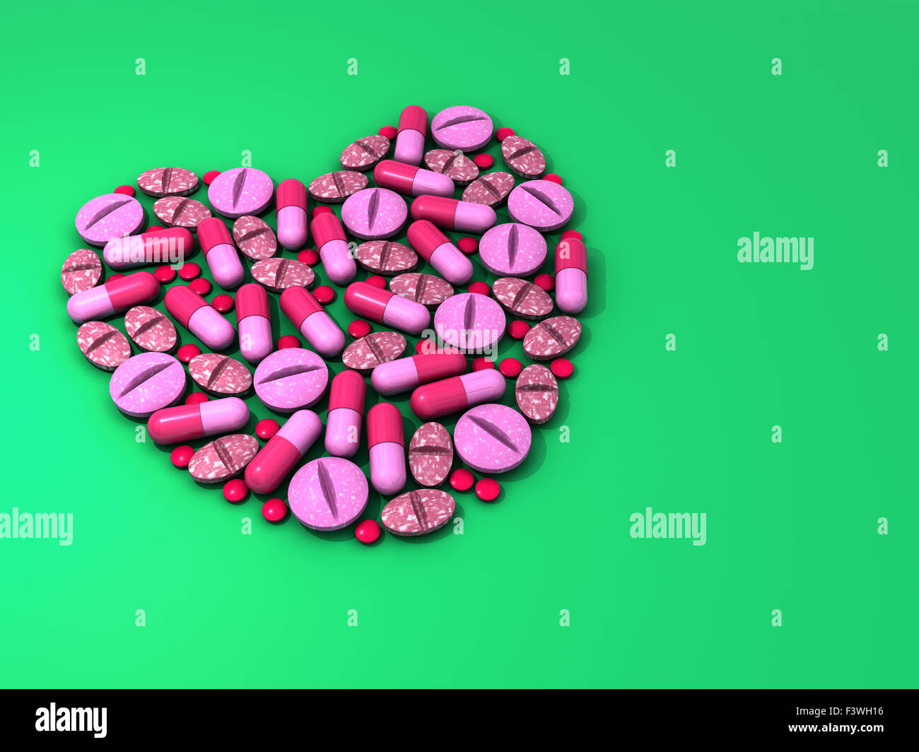 Drugs form a heart Stock Photo