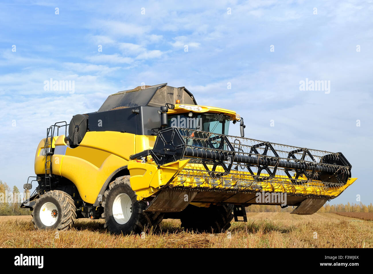 combine  harvester in the field Stock Photo