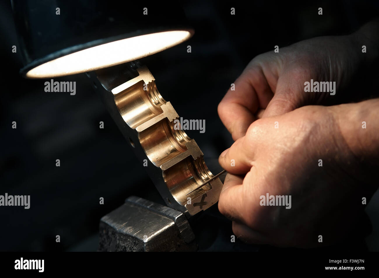 metal working with file Stock Photo Alamy