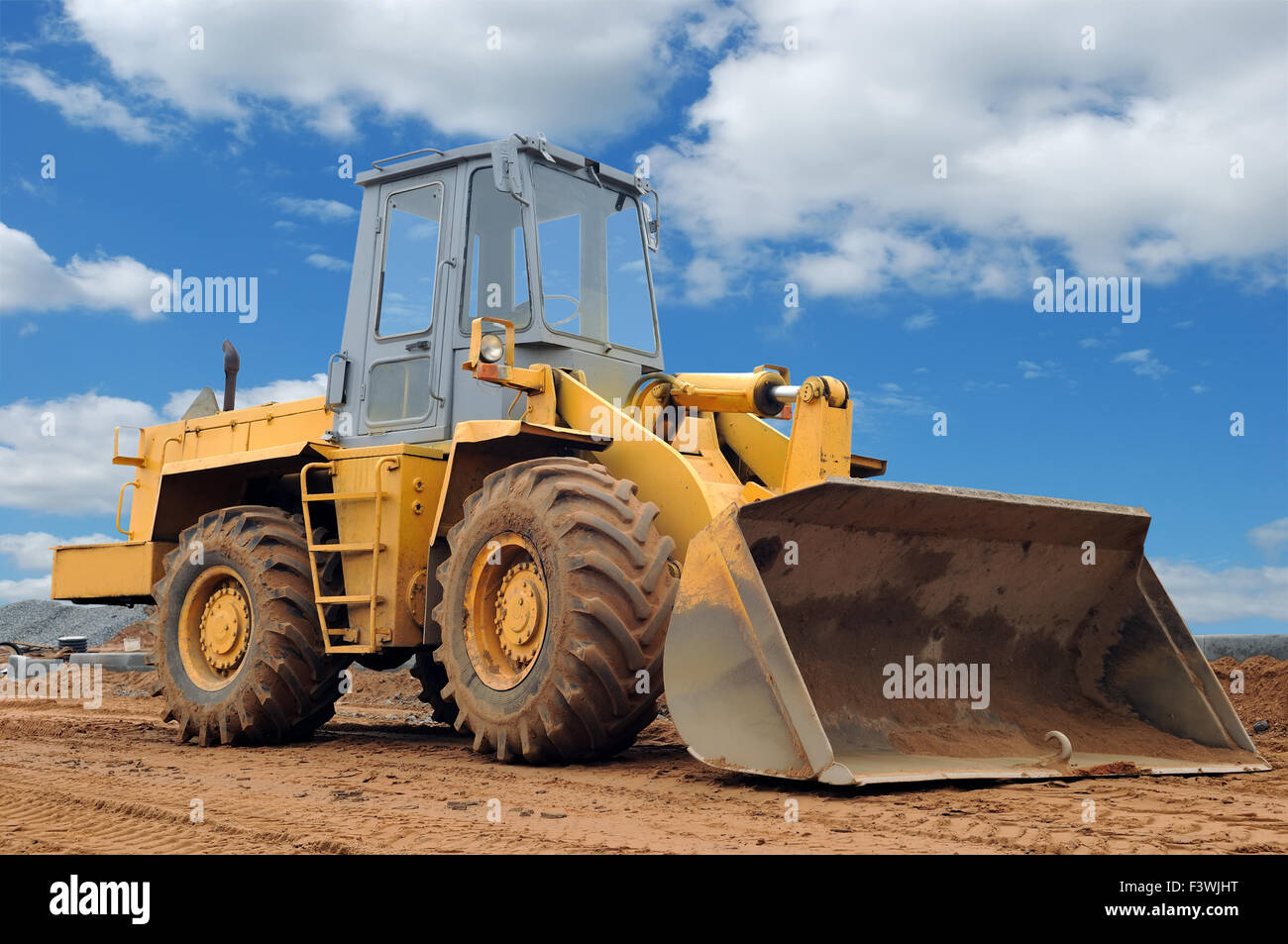 wheel loader bulldozer Stock Photo