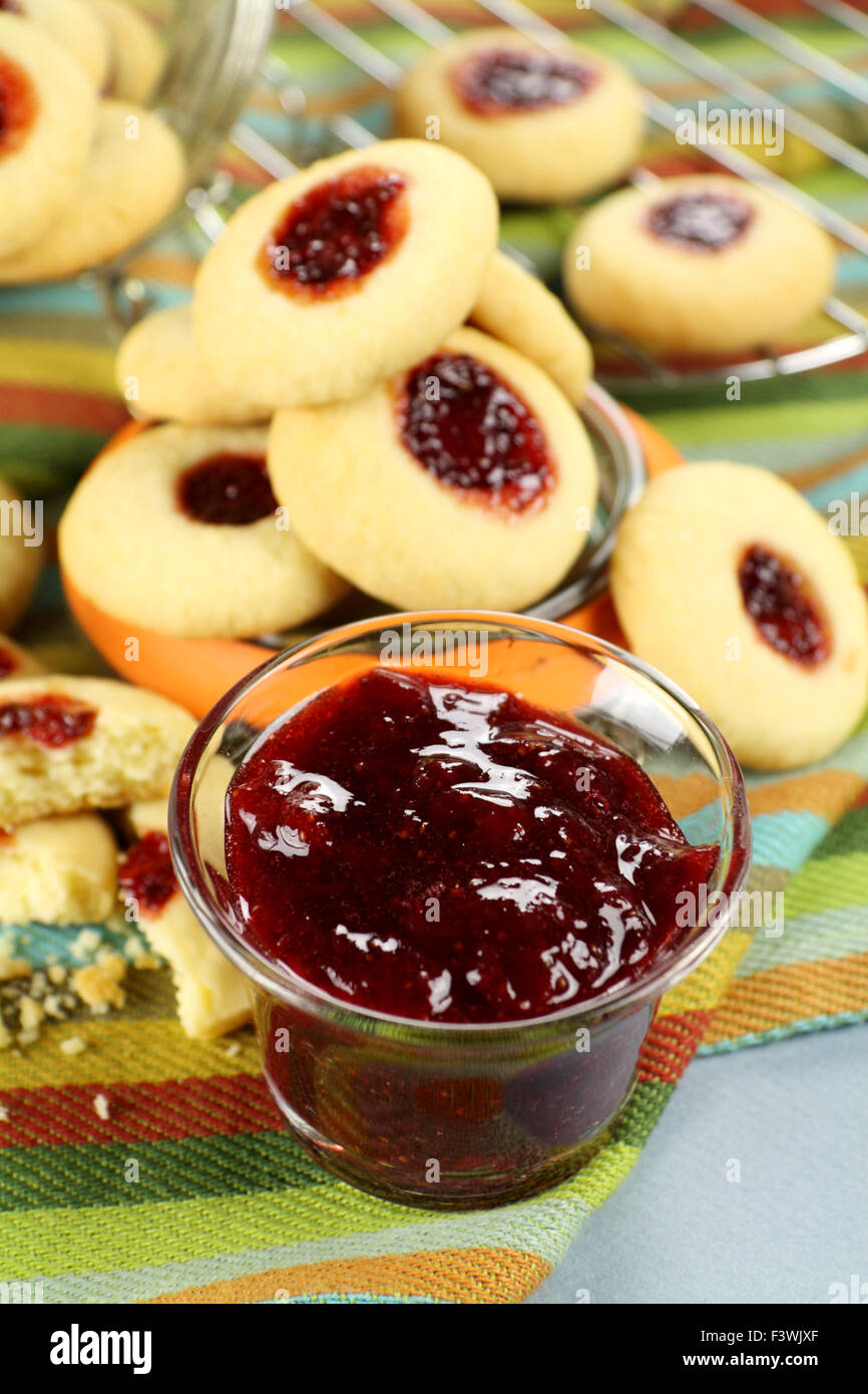 Strawberry Jam And Biscuits Stock Photo Alamy