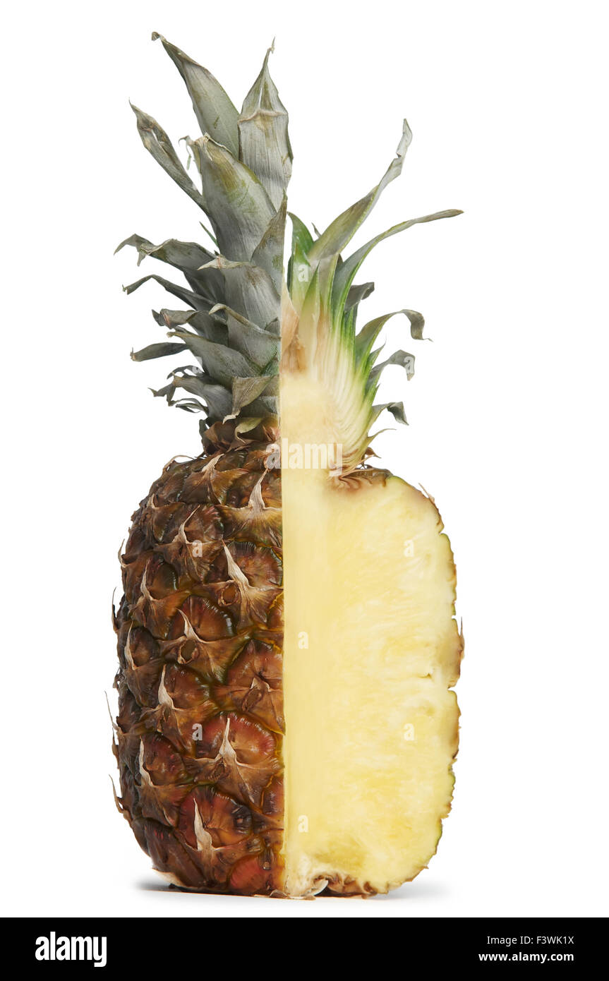 fresh cut segment of a pineapple Stock Photo
