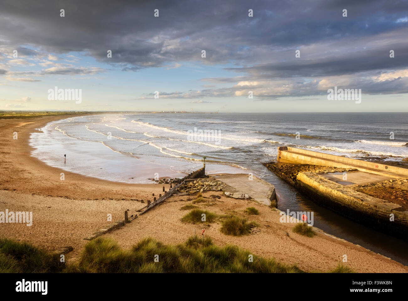 Northumberland coast at Seaton Sluice Stock Photo Alamy