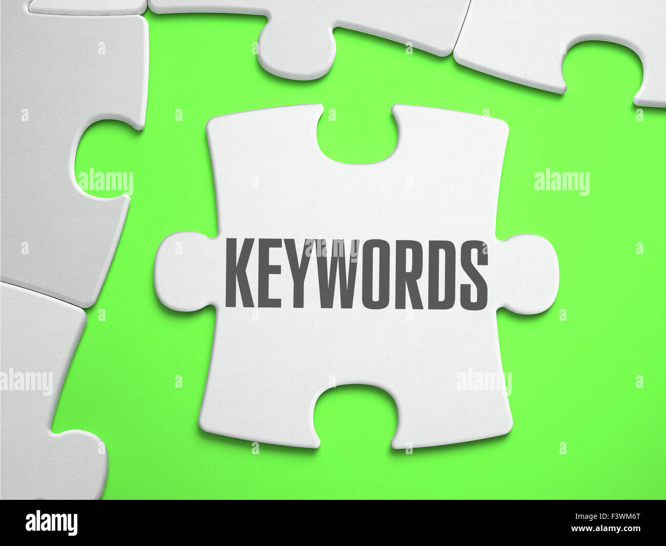 Keywords Jigsaw Puzzle with Missing Pieces. Bright Green Background