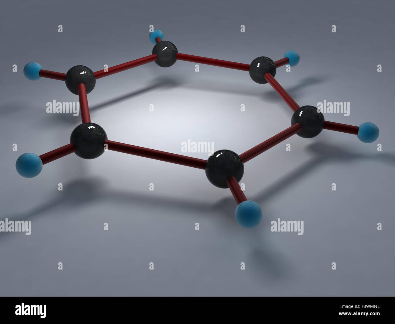 Benzen molecule Stock Photo