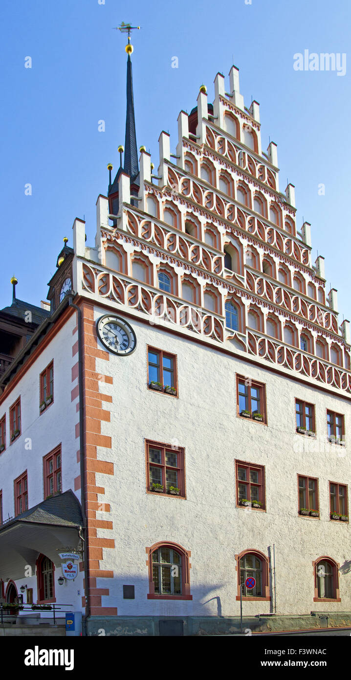 City Hall Pößneck, Thuringia, Germany Stock Photo