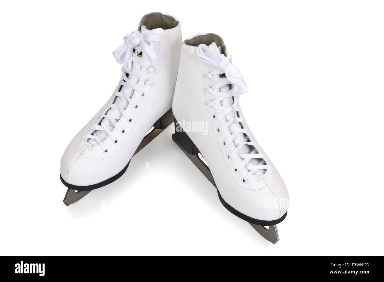 Pair of White Figure Skates Stock Photo - Alamy