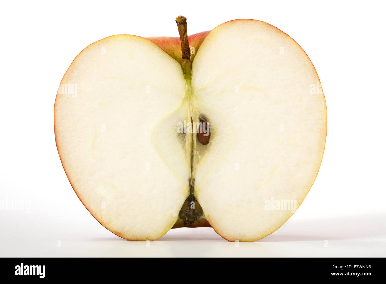Apple cut in half Stock Photo