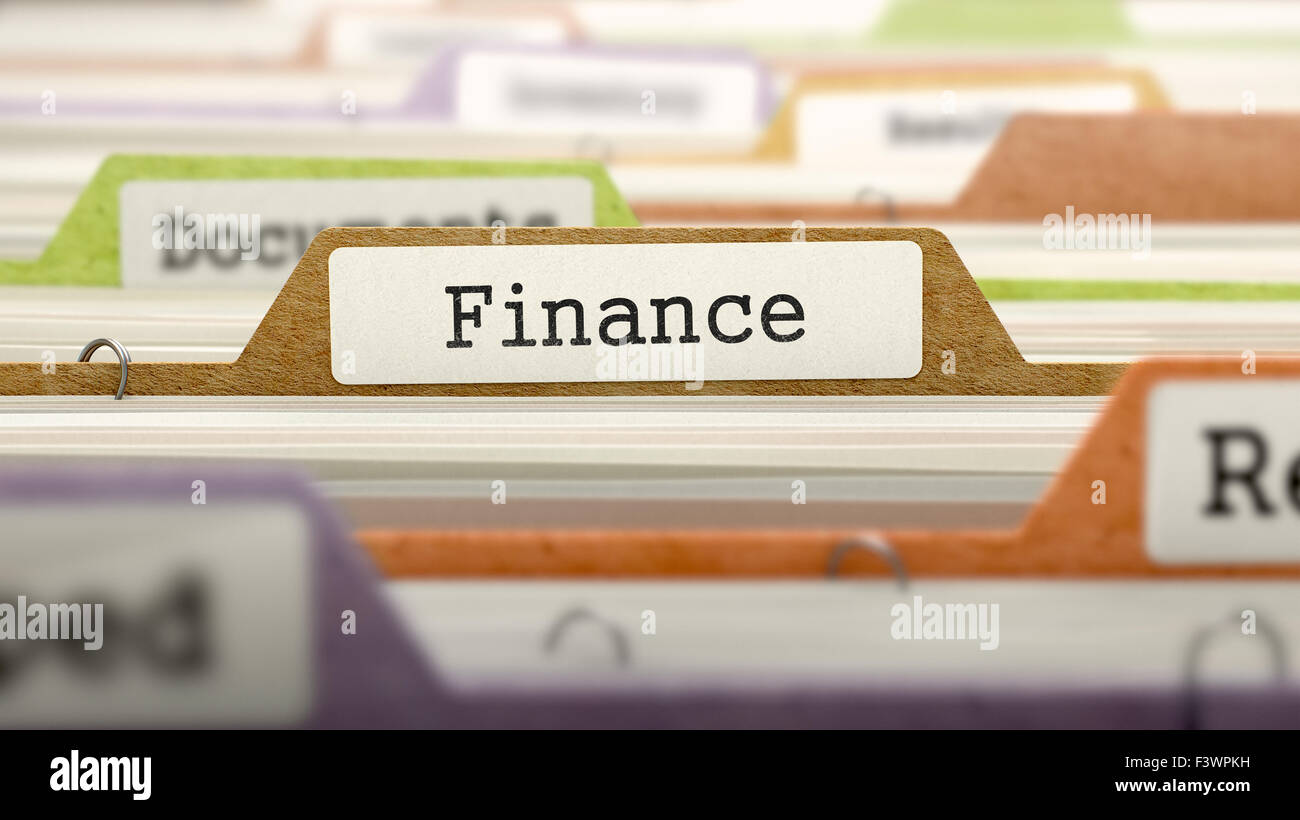 Finance Concept. Colored Document Folders Sorted for Catalog. Closeup