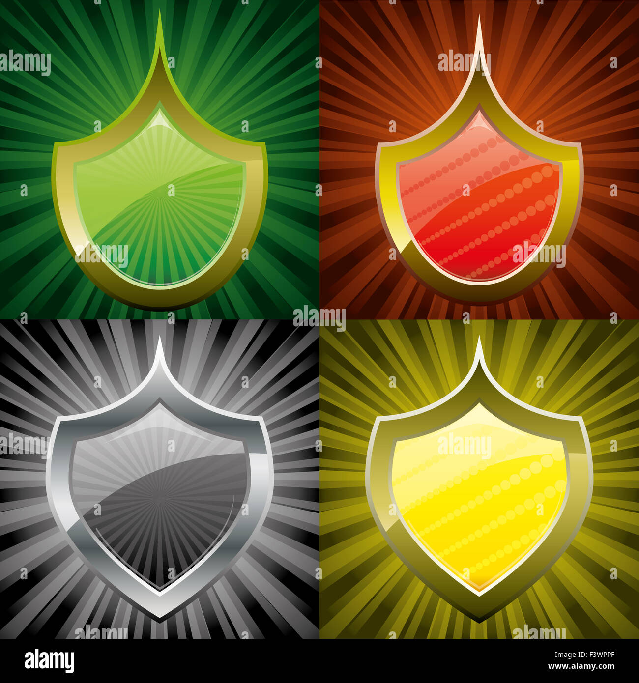 Set of shields Stock Photo - Alamy