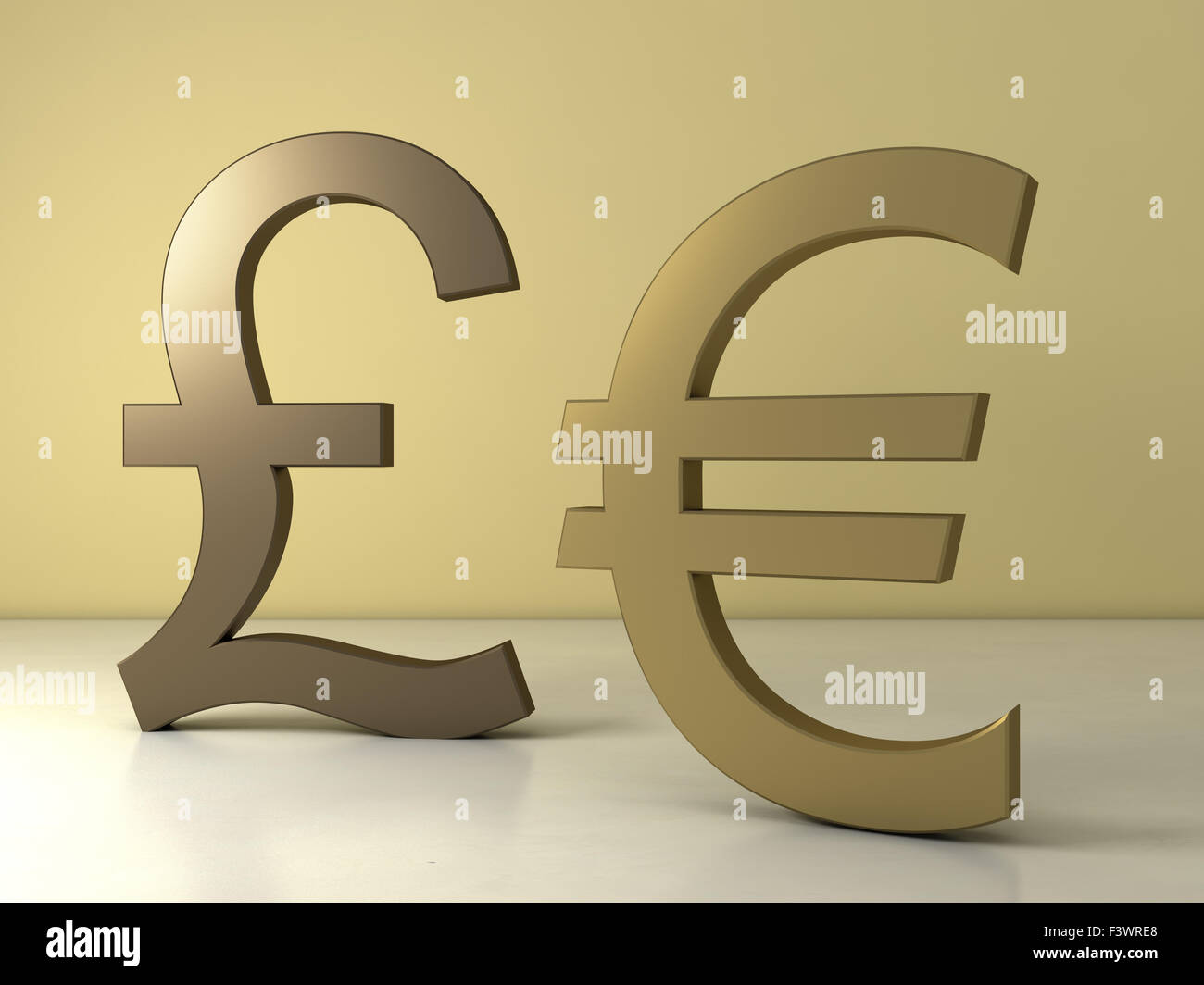 Euro and pound sterling sign Stock Photo