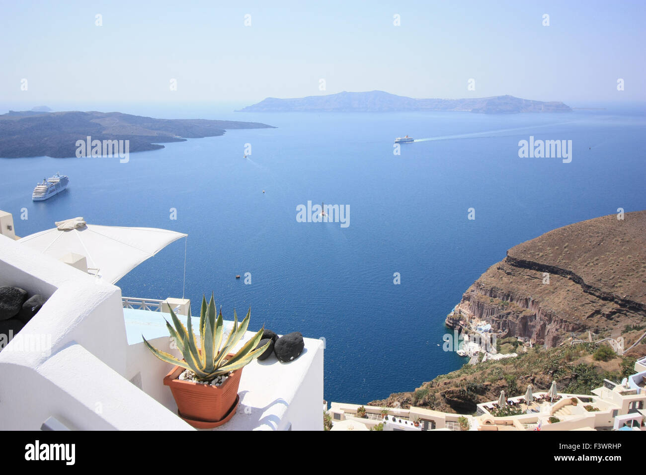 Panoramic view of Santorini Stock Photo